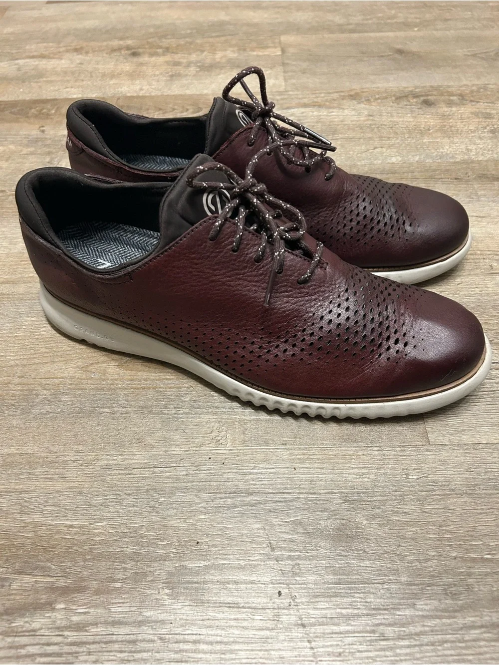 Cole Haan 2 Zerogrand Men’s Size 11.5 Laser Brown Mauve‎ Leather Oxford Sneaker